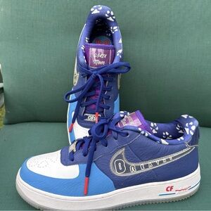 Nike Air Force 1 Unisex Youth 7 Women’s 8.5 Purple/Blue/White Mom/Dad Sneakers